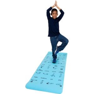 Really Good Stuff Kids Yoga Mat with 24 Illustrated Poses – Safe, Zero-Phthalate – 5mm Thick, Non-Slip, Soft Exercise Mat for Kids, Teens, Toddlers (68” x 24”) Perfect For Home And Classroom