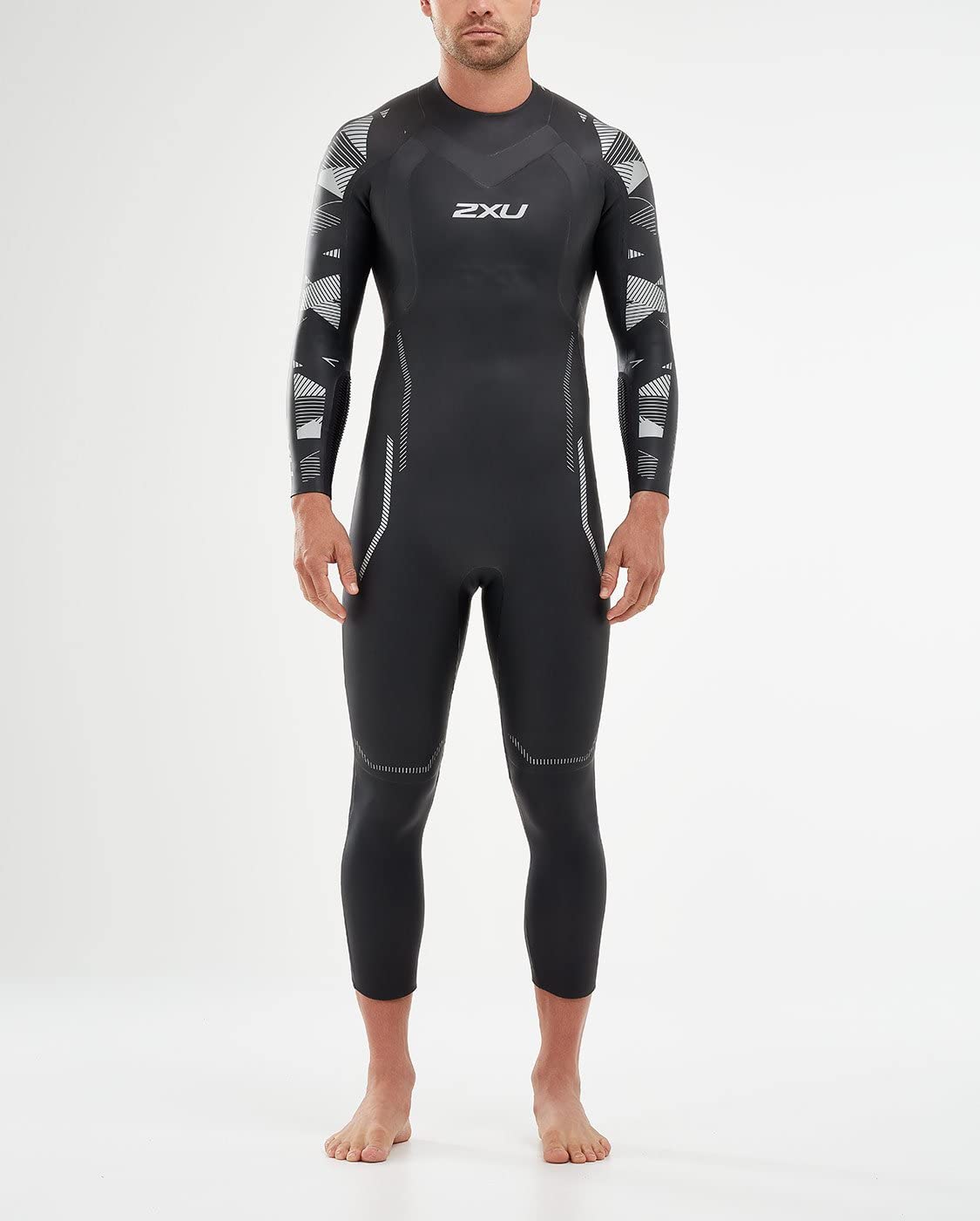 Men’s Propel:2 Wetsuit – Triathlon Full Body Wetsuit with Back Zipper Closure, Black Textural-Geo, XL – Men’s Full Wetsuit for Freediving, Swimming