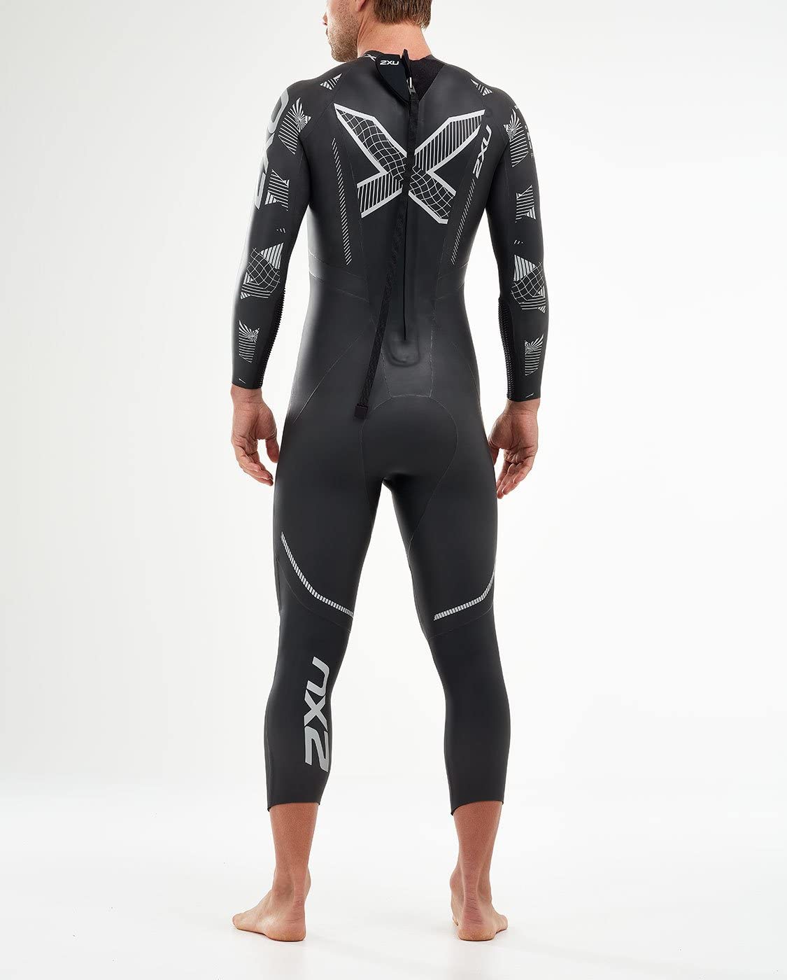 Men’s Propel:2 Wetsuit – Triathlon Full Body Wetsuit with Back Zipper Closure, Black Textural-Geo, XL – Men’s Full Wetsuit for Freediving, Swimming