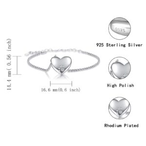 JZCOLOR Heart Urn Bracelet for Women - 925 Sterling Silver Pawprint Ashes Bracelet Cremated Ashes Holder Jewelry for Teens