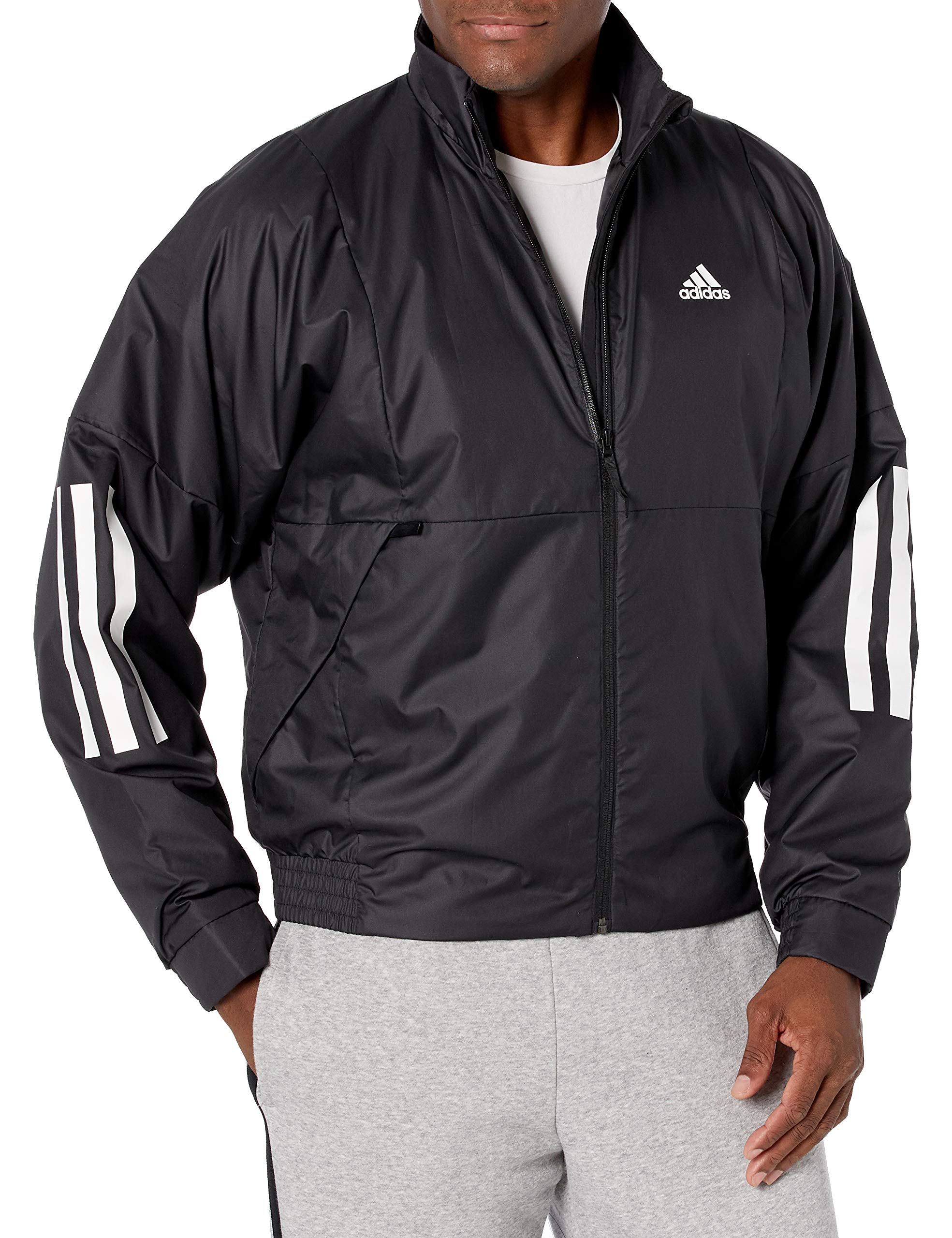 adidas Outdoor mens Back to School Light Jacket Black/White Small