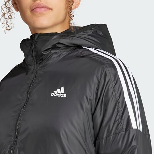 adidas Female Essentials Insulated Hooded Jacket, Black,XL