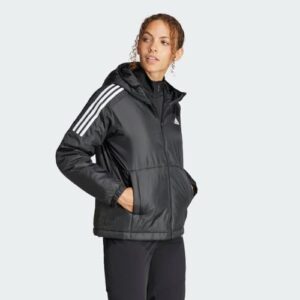 adidas Female Essentials Insulated Hooded Jacket, Black,XL