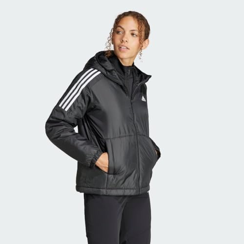 adidas Female Essentials Insulated Hooded Jacket, Black,XL