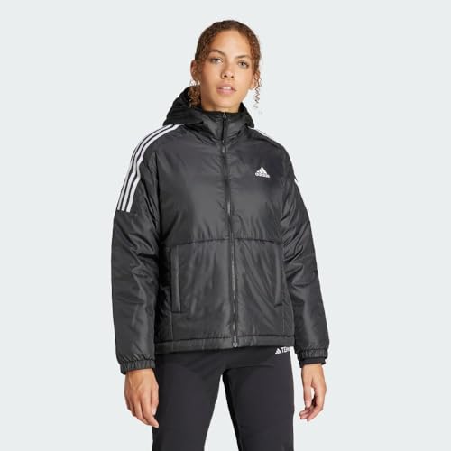 adidas Female Essentials Insulated Hooded Jacket, Black,XL