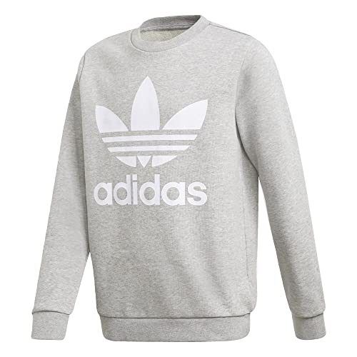 adidas Originals unisex-youth Trefoil Crew Sweatshirt Medium Grey Heather X-Large