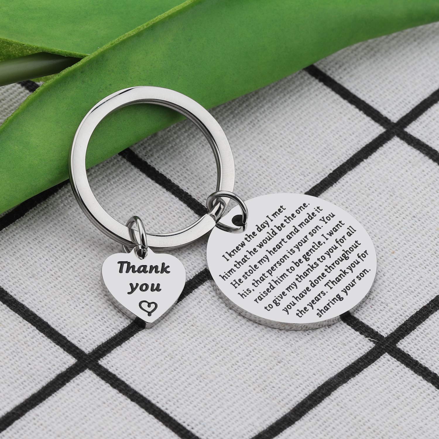 LQRI Mother-In-Law Keychain Daughter in Law to My Future Mother in Law Gift I Knew The Day I Met Him That He Would Be The One Keychain Wedding Gift Jewelry for Mom (sliv)