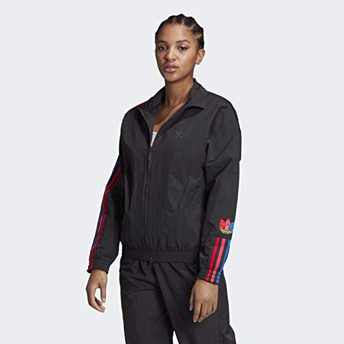 adidas Originals womens Track Jacket Black/Multicolor Small