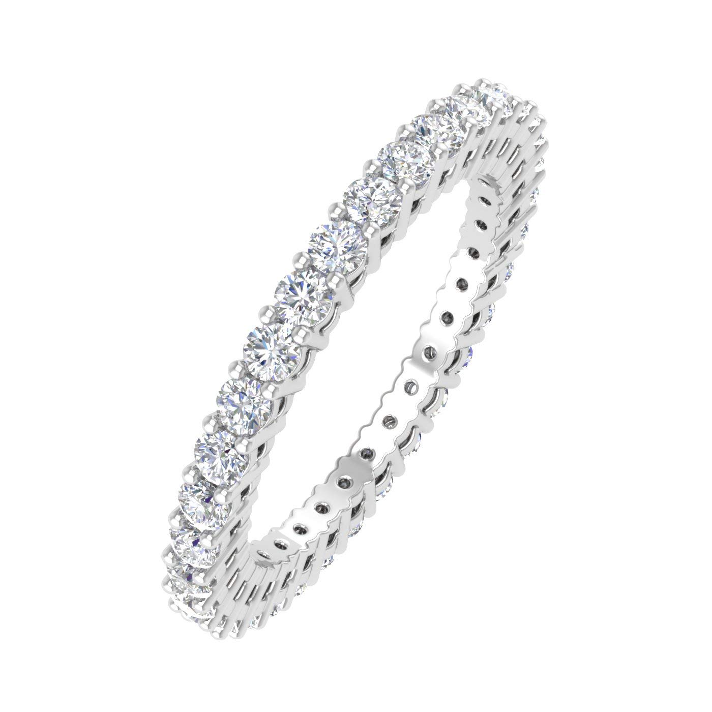 0.90 Carat Diamond Eternity Wedding Band in 14K White Gold (Ring Size 5)