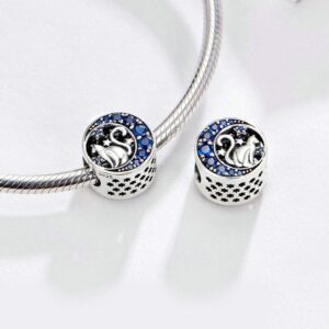 Cat Charm 925 Sterling Silver Animal Charm Lucky Charm Birthday Charm Love Charm for Pandora Charm Bracelet (Cat)