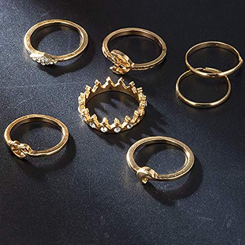 BERYUAN Women Rings Set Knuckle Rings Gold Stacking Rings for Teen Girls Rings Size 4 5 6 7 8（13pcs）