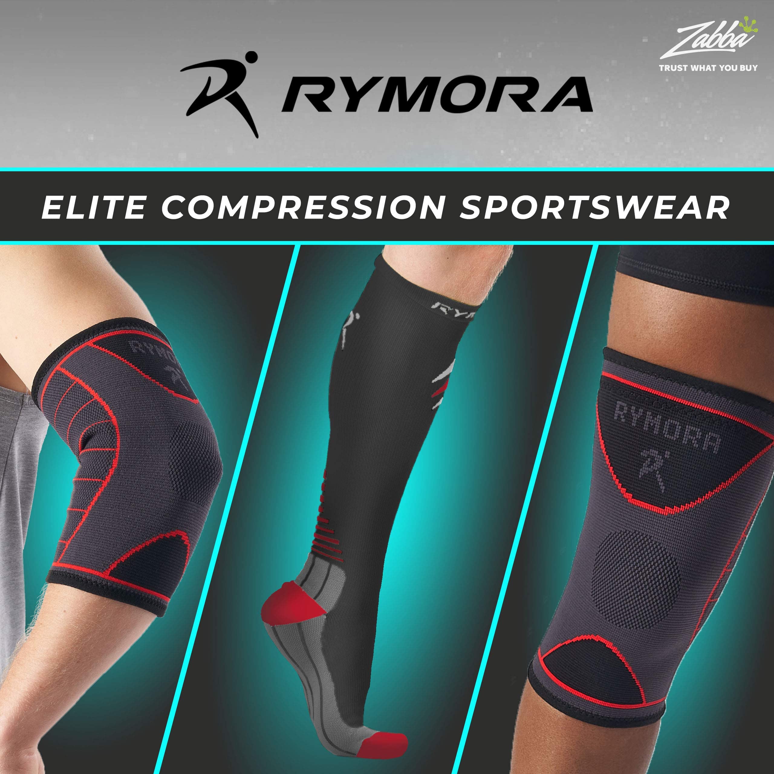 Rymora ORTHOPEDIC_BRACE Leg Compression Sleeve for Blend,Pain Relief, Calf Support, Comfortable, Secure Footless for Fitness, Running, and Shin Splints White, Small (One Pair)