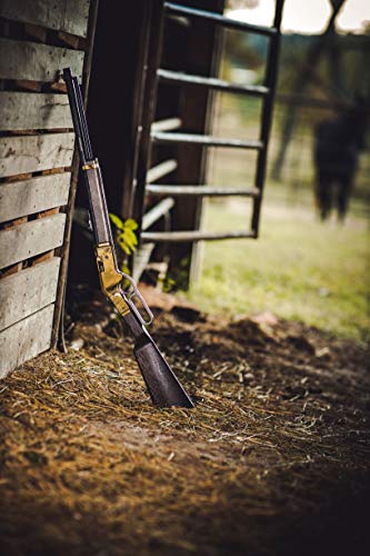 Barra Airguns 1866 Cowboy Series Lever Action Air Rifle - Multi Pump Powered - Shoots .177 Caliber Pellets and BBS, 800 FPS - Pellet Guns for Adults and Kids - Gold Air Rifle