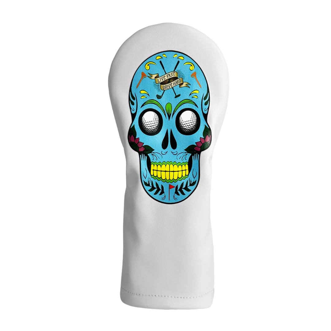 Sugar Skull Golfer Sunfish Leather Driver Golf Club Headcover