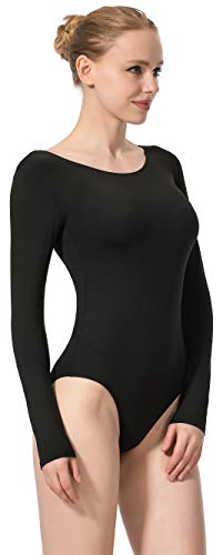 MOLLDAN Women Basic Dance Leotard Long Sleeve Adult Team Short Sleeve Ballet Leotard Tank Top Sleeveless Dancewear(4028-S-06)