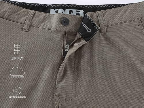 KNQR Mens Performance Quick Dry 4way Stretch Regular Fit All-Terrain Active Training Hybrid Shorts Ash Gray 40