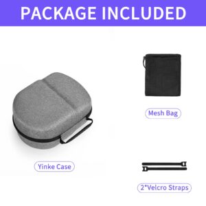 Yinke Case for Meta Quest 3/Oculus Quest 2/Pico 4, VR Headset Case Compatible with Elite Strap and More Accessories, Hard Carrying Travel Case All-in-One Storage (Grey)