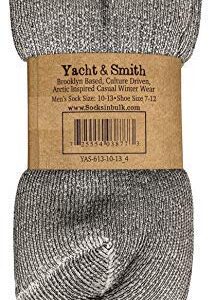 Yacht & Smith Wholesale Bulk Merino Wool Thermal Hiking Boot Socks, Mens Womans Kids (Mens/Assorted, 4) (Mens/Gray)