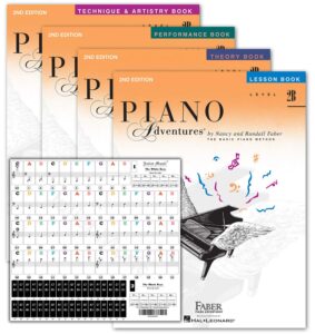 piano adventures level 2b learning set by nancy faber - lesson, theory, performance, technique & artistry books & juliet music piano keys 88/61/54/49 full set removable sticker