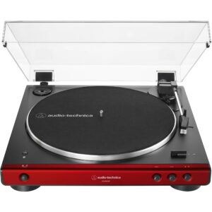 audio-technica at-lp60xbt-rd fully automatic belt-drive stereo turntable, red/black (renewed)