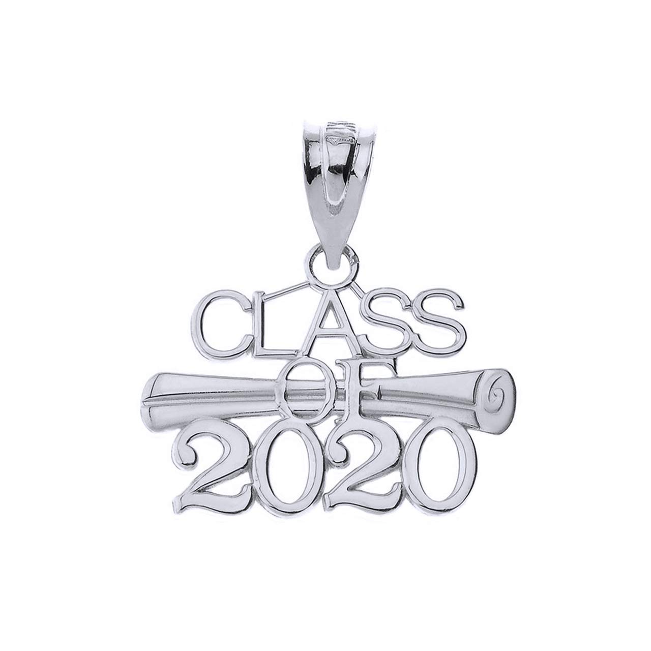 Polished 925 Sterling Silver Diploma Charm Class of 2020 Graduation Pendant