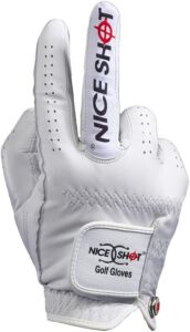 nice shot the bird golf glove in white cabretta leather women's right hand - medium