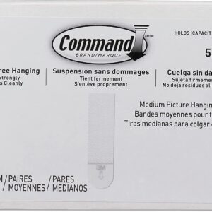 Command Medium Picture Hanging Strips, 52 Pairs, 4 Pairs Hold 12 lbs, Decorate Damage-Free