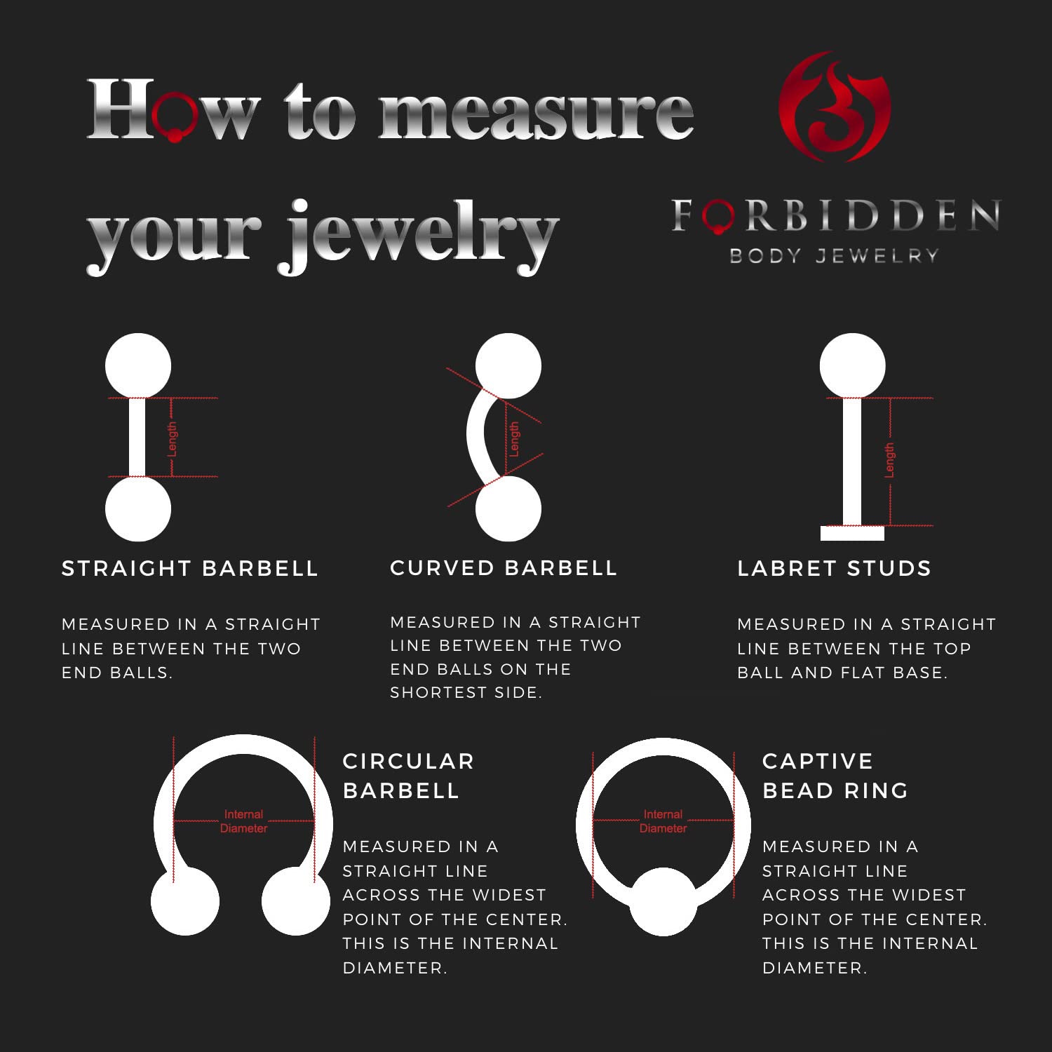 Forbidden Body Jewelry 16g 6mm Internally Threaded Cartilage/Tragus/Labret/Monroe Stud w/CZ Heart Top, 14k Gold Plated