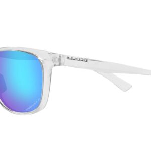 Oakley Women's OO9473 Leadline Square Sunglasses, Polished Clear/Prizm Sapphire Polarized, 56 mm