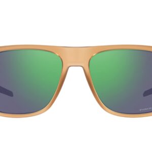 Oakley Men's OO9100 Leffingwell Rectangular Sunglasses, Matte Sepia/Prizm Jade, 57 mm