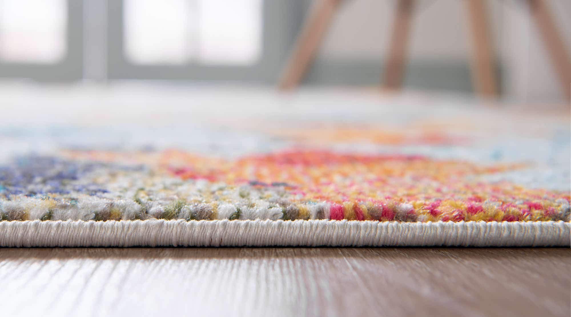 Unique Loom Chromatic Collection Modern Colorful Floral & Vibrant Abstract Area Rug for Any Home Décor, 8' 0" x 10' 0", Multi/Beige