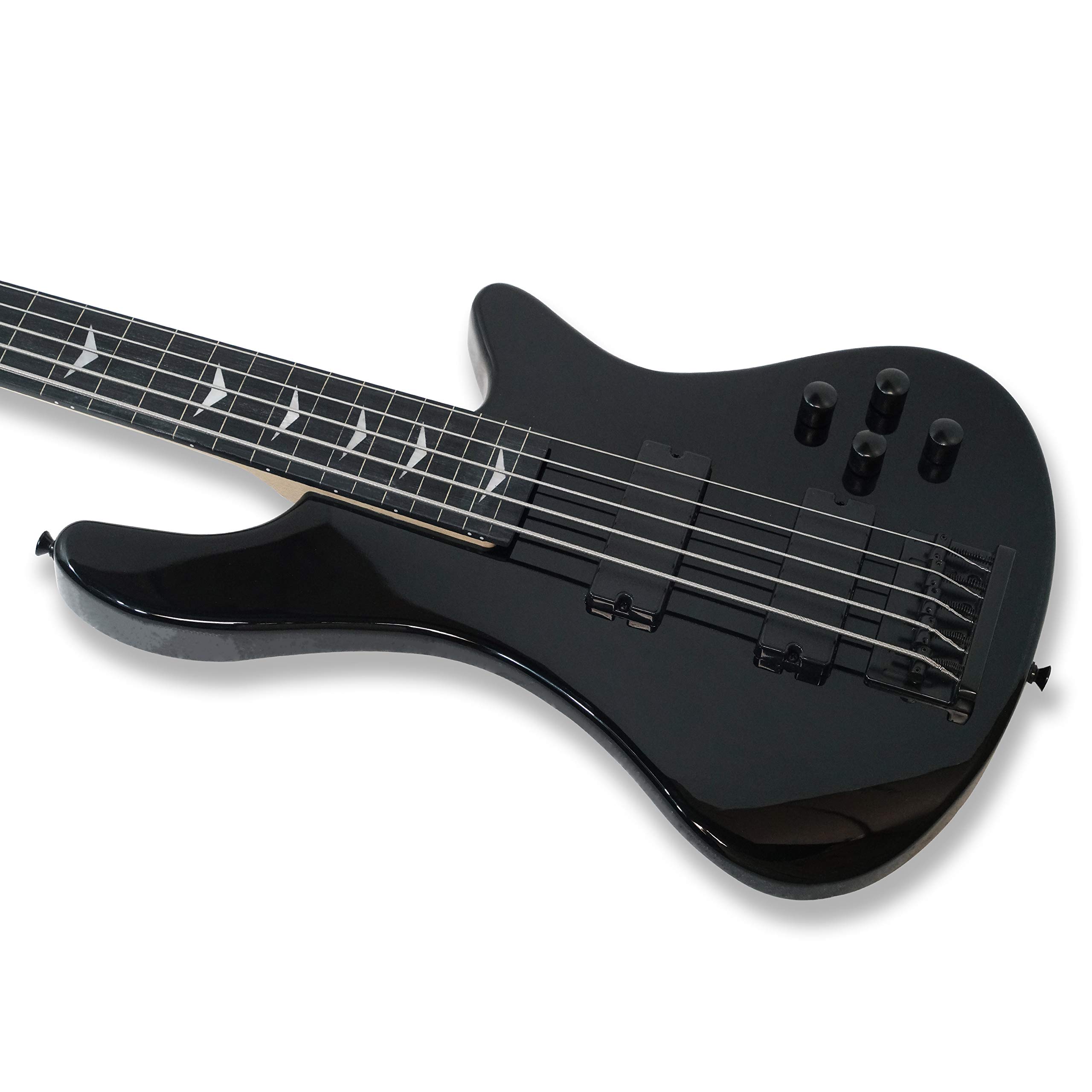 TARIO Black 5 String Fretless Electric Bass Bolt_On Maple Neck,Poplar Body