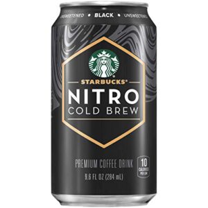 Starbucks Nitro Cold Brew Coffee, Black Unsweetened, 9.6oz Can