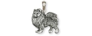 keeshond jewelry sterling silver handmade keeshond pendant ksh2-p