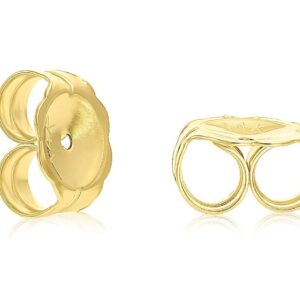 14k Gold Made with Cubic Zirconia Genuine Real 14 Karat Gold Solitaire Round Stud Earrings (4mm, Yellow Gold)