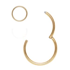 m mooham gold nose ring hope, 20 gauge nose ring gold 6mm surgical steel 20g nose rings hoop septum clicker cartilage hoop for women，tragus jewelry helix daith earring conch hoop nose piercing