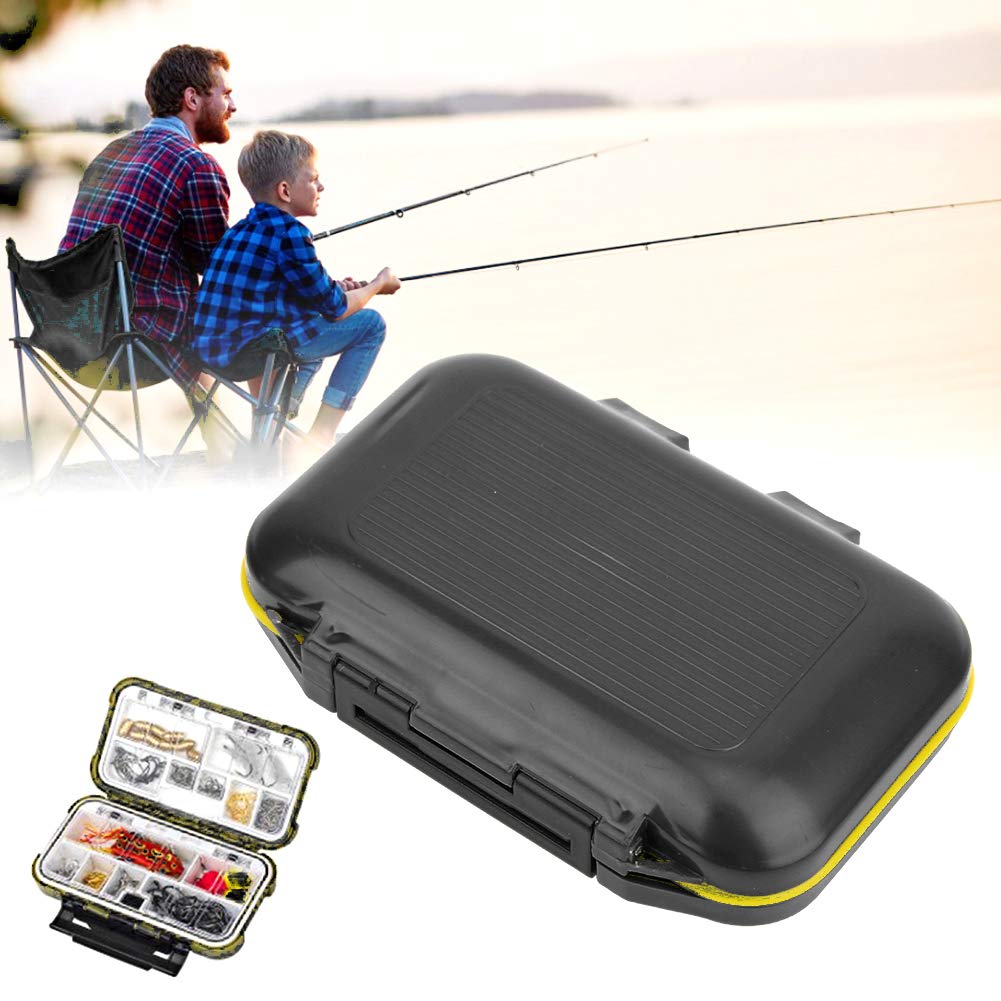 Valentine's Day Carnival Fishing Tackle Box, Fishing Tackle Storage Bag, ABS Waterproof Fishing Tackle Box Bait Lure Hooks Storage Case Organizer Container Accessory(Black)