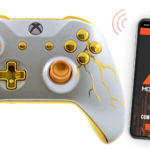 MODDEDZONE Rapid Fire Custom Standard Modded Controller compatible with Xbox One S/X 40 Mods for All Major Shooter Games (3.5 mm jack) (Gold Thunder)