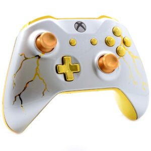 MODDEDZONE Rapid Fire Custom Standard Modded Controller compatible with Xbox One S/X 40 Mods for All Major Shooter Games (3.5 mm jack) (Gold Thunder)