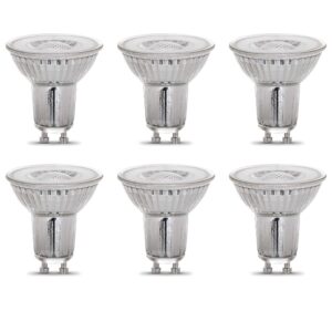 feit electric 4w led mr16 gu10 bulbs with 35w equivalent, dimmable, mr16 bulbs, 22 yrs. lifetime, 300 lumens, 5000k daylight, 6 packs - bpmr16/gu10/950ca/6