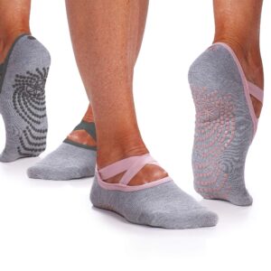 Gaiam womens Gaiam Yoga Barre Socks Folkstone 2pk, Folkstone (2-pack), 1 US