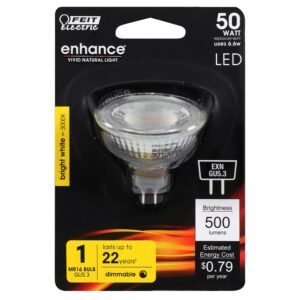 Feit Electric 6W LED Bulbs with 50W Equivalent, Dimmable, MR16 Light Bulbs, 22 Yrs. Lifetime, 500 Lumens, 3000K Warm White, 6 Bulbs - BPEXN/930CA/6