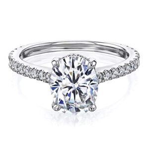 kobelli 2.1ct oval forever one moissanite drop halo ring - white-gold / 6.0