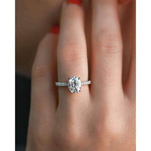 Kobelli 2.1ct Oval Forever One Moissanite Drop Halo Ring - white-gold / 6.0