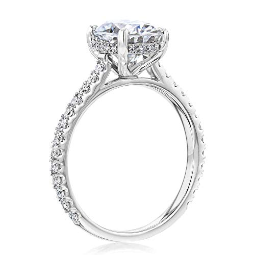 Kobelli 2.1ct Oval Forever One Moissanite Drop Halo Ring - white-gold / 6.0