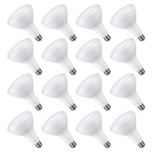 torchstar 16-pack br40 led light bulbs, indoor flood light, dimmable, 4000k cool white, 1400lm, e26 base, recessed can light, high lumen, 17w (100w eqv.), flicker-free, ul & energy star listed