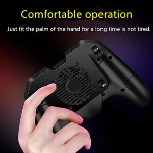 Mobile Game Controller[The Latest Version] 4 Trigger with 4000mAh Power Bank Cooling Fan for PUBG/Call of Duty/Fotnite [6 Finger Operation] L1R1 L2R2 Gamepad Trigger for 4.7-6.5" iOS Android Phone