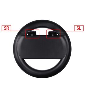 ABMSNO Racing Games Steering Wheel Grip-Suitable for Nintendo Switch Mario Kart, Joy-Con Steering Wheel, Black & Black (Kids Edition)