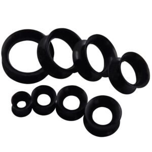 Oyaface 36PC Big Gauges Kit Ear Stretching 00G-20mm Acrylic Taper Plug Silicone Tunnels Piercing Kits Black