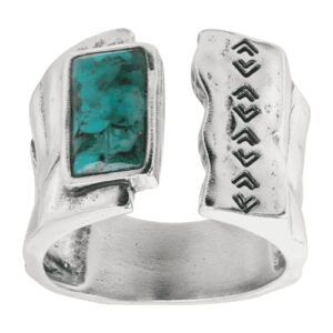 Silpada 'Split Mountain' Compressed Turquoise Cuff Ring in Sterling Siler, Size 8